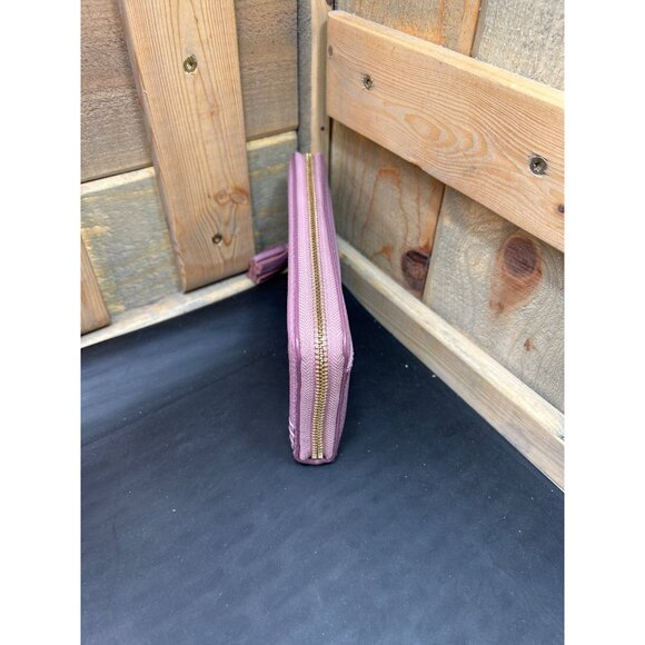 KATE SPADE Pebbled Leather Zip Around Wallet In Lilac Purple With Tassel Gold Ha - Picture 3 of 10